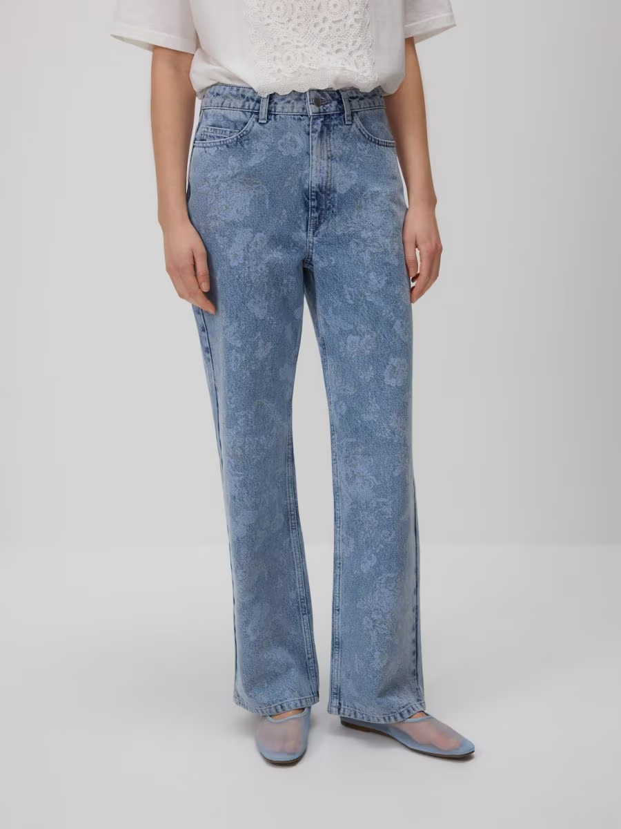 Jean straight à motif