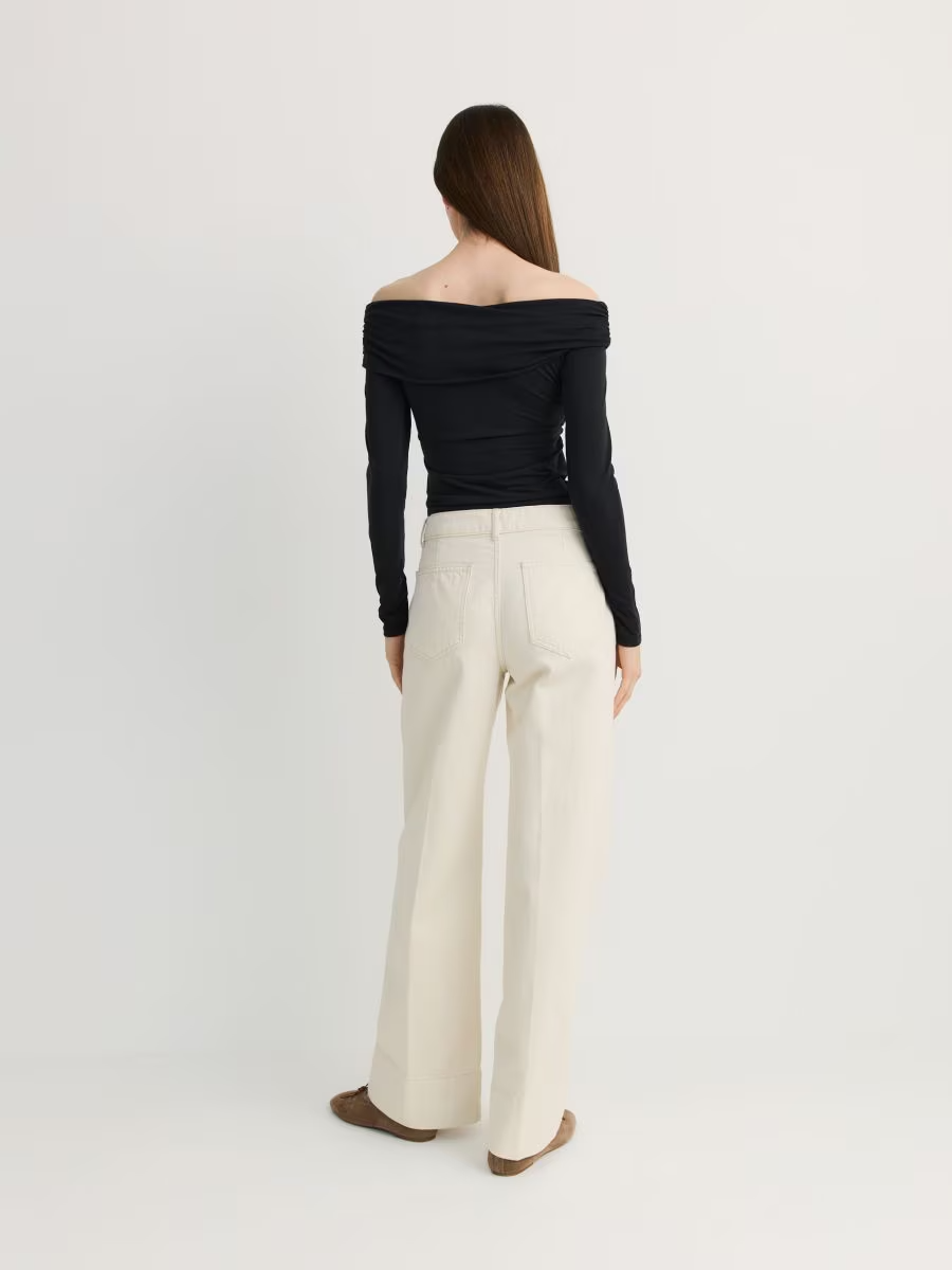 Jean wide leg à plis